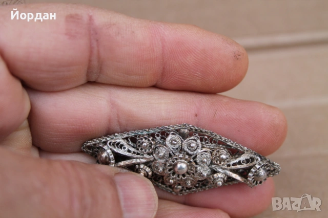 Дамска сребърна брошка, снимка 5 - Други ценни предмети - 53828935