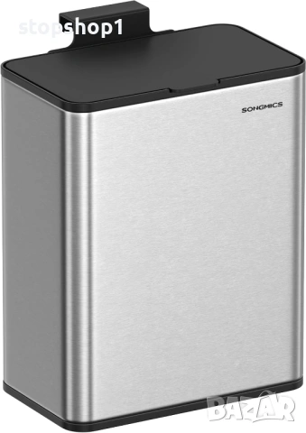 SONGMICS Висящ кухненски кош за боклук, стоманен кош за боклук с обем 8 л (2,1 галона) с капак за хр