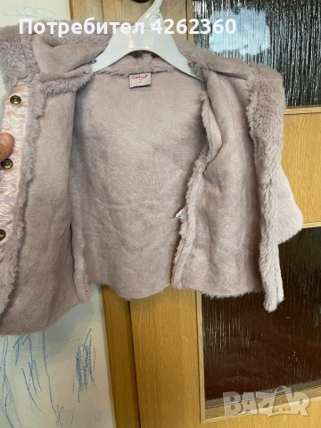 Уникално пухкаво якенце лилаво Contrast р-р 80, снимка 6 - Бебешки якета и елеци - 53654636