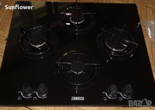 Zanussi черен стъклокерамичен газов плот за вграждане , снимка 17 - Печки, фурни - 51458571
