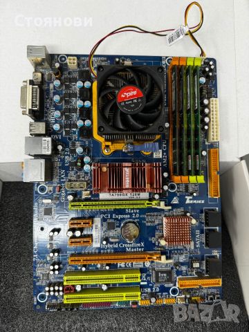 Mainboard Biostar Hybrid Crossfire X TA790GX 128M 2.0 / RJ 325 +CPU INTEL +RAM, снимка 11 - Дънни платки - 46565711