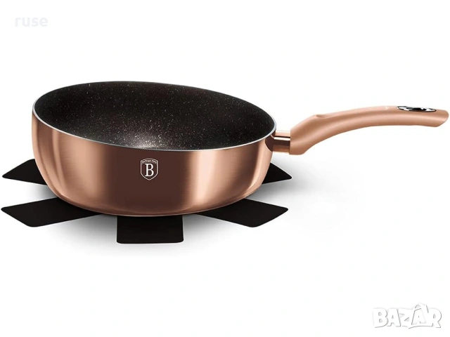 НОВИ! Тиган за сотиране 26см Berlinger Haus индукция асиметричен тиган , снимка 3 - Съдове за готвене - 53988223