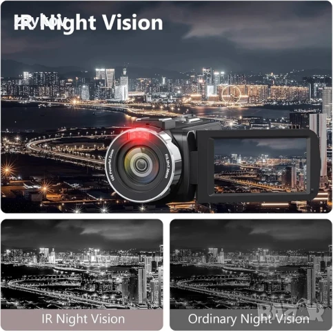 4K Ultra 44MP Vlogging камера за YouTube 18X цифрово увеличение 3.0" IPS екран IR, снимка 2 - Камери - 50498694