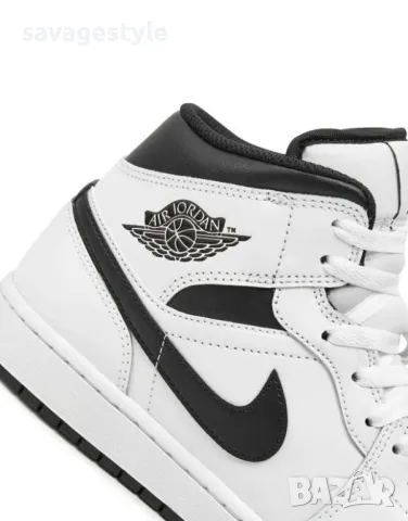 Мъжки маратонки NIKE Air Jordan 1 Mid Shoes White, снимка 5 - Маратонки - 49205317