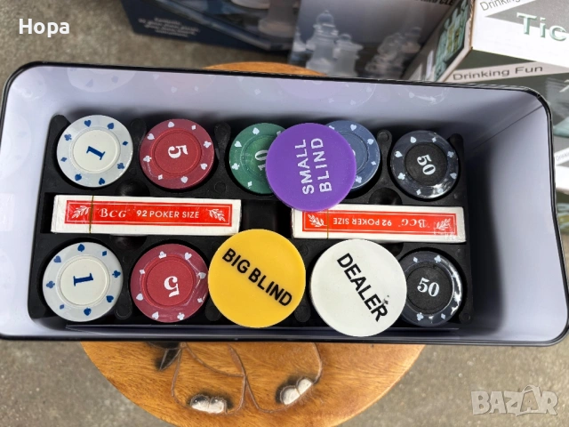 Покер комплект в метална кутия, снимка 5 - Други игри - 53844201