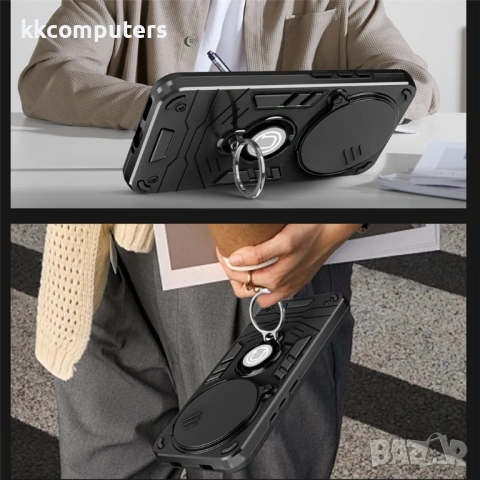 Калъф за Honor Magic8 Lite 5G, PC+TPU, с Плъзгащ Капак за Камера (CamShield), Пръстен и Стенд, Магни, снимка 6 - Калъфи, кейсове - 53175456