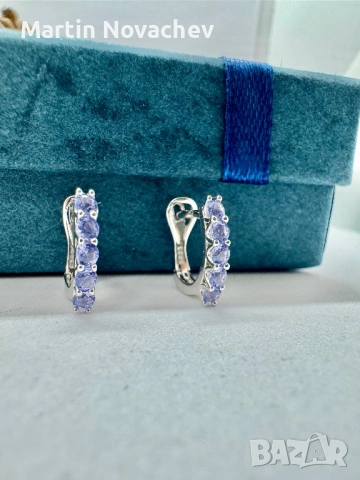 Сребърни обеци с Танзанит