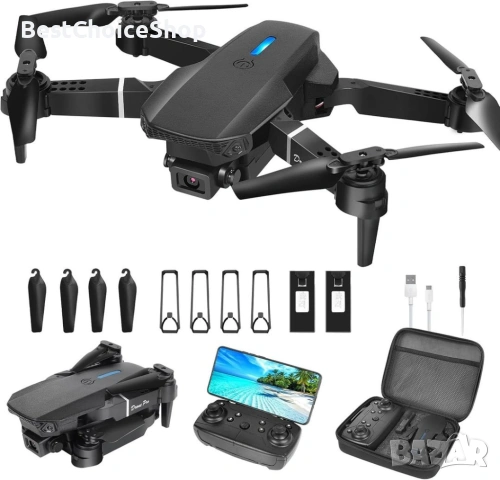 Сгъваем Дрон с HD 1080P Камера RC Квадрокоптер за Деца и възрастни с 2 Батерии, снимка 8 - Дронове и аксесоари - 53651619