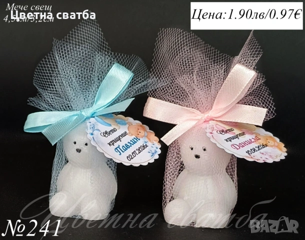 Подаръчет за кръщене, Подаръци за гости за кръщене, Мечета за кръщене, снимка 9 - Други - 53398402