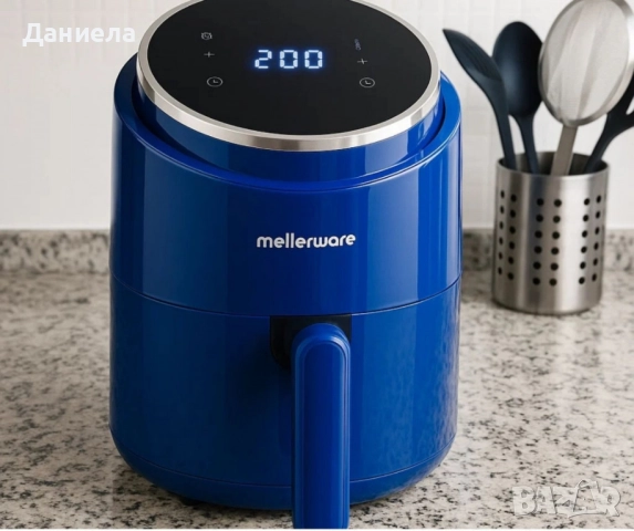 Еър файър с горещ въздух Mellerware - Air fryer Crunchy Blue, снимка 6 - Други - 51589102