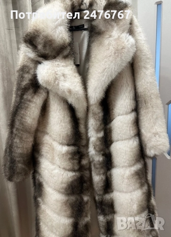 Дълго палто от изкуствен косъм