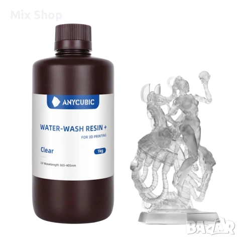 Нова Фотополимерна Смола Anycubic Water Wash Resin+ UV Resin 365-405nm / 1000ml, снимка 4 - Друга електроника - 53984171