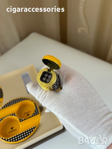 Комплект Cohiba – запалка с 4 пламъка, пънч, ножче и пепелник за пури, снимка 6 - Запалки - 50898638