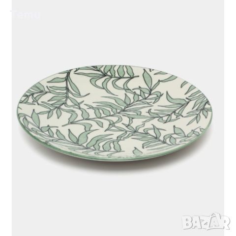 Порцеланова чиния с пластмасова поставка 26см, Листа 1, снимка 4 - Чинии - 45770026