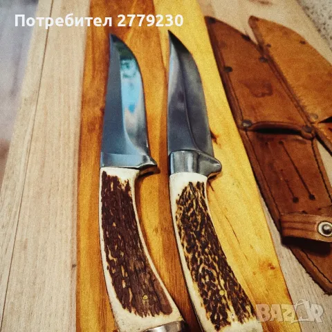 Ловни масивни ножове с дръжки от еленов рог, снимка 8 - Ножове - 49869257