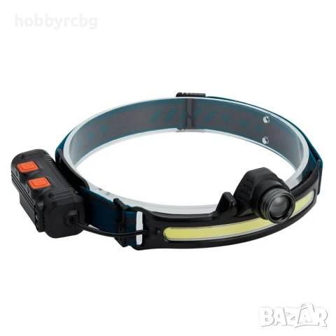 Мощен челник за глава HEAD2 с презареждаема батерия, 6 режима, фокус, сензорен бутон