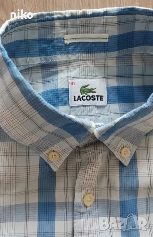 мъжка риза с къс ръкав Lacoste, рамер L, снимка 3 - Ризи - 46982027