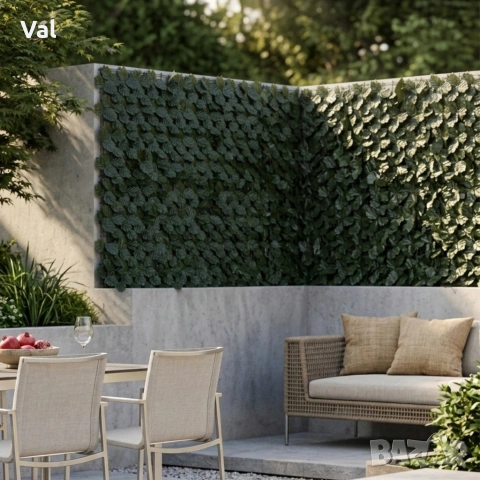 Изкуствен жив плет "Бръшлян" 1х3м – Декоративна ограда за балкон и градина с UV защита, снимка 9 - Огради и мрежи - 53822206