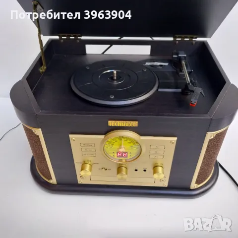 НАЙ ДОБРАТА ОФЕРТА Ретролюк  уредба грамофон Technaxx MP3 USB CD SD Bluetooth, снимка 2 - Аудиосистеми - 48652893