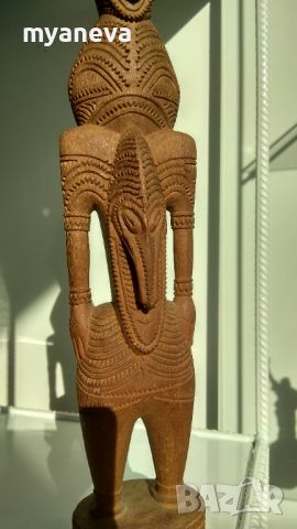 Шаманска дърворезба от Перу с богата орнаментика. , снимка 4 - Статуетки - 45304485