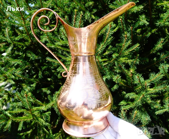 Медна кана,релефно писана,чиста червена мед. , снимка 5 - Антикварни и старинни предмети - 51265943