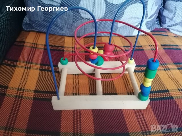 Образователна играчка с лабиринт от дървени мъниста за малко дете Elephant, Kids Montessori, снимка 1 - Образователни игри - 46219519