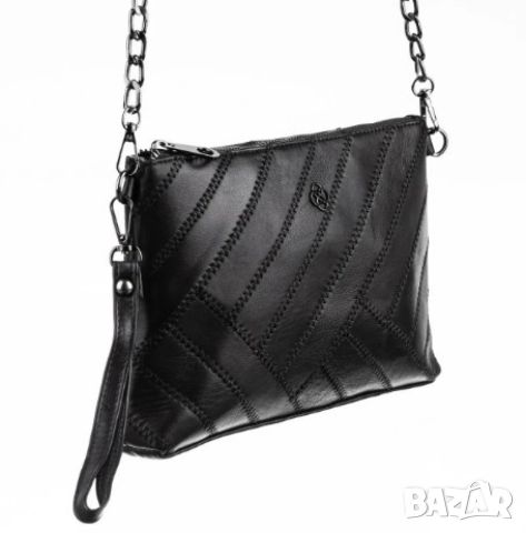 Модерна дамска чанта от ест. к. в елегантен дизайн с метлна дръжка за рамо тип синдцир 32/20см, снимка 2 - Чанти - 45752319
