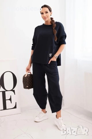 Дамски комплект от по-дебел материал с широки крачоли, 7цвята , снимка 10 - Комплекти - 52187555