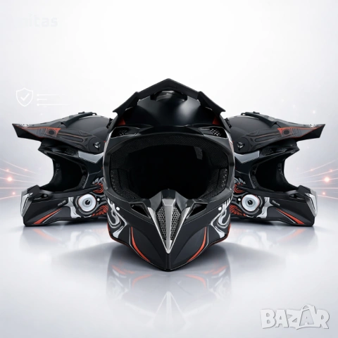 Кросова каска SPARK, Full Face, DOT Сертификат, Размер: S; M; L; XL, снимка 8 - Аксесоари за велосипеди - 50477896