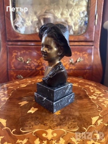 Малък бронзов бюст “Scugnizzo” на Giovanni De Martino , снимка 3 - Антикварни и старинни предмети - 51768421
