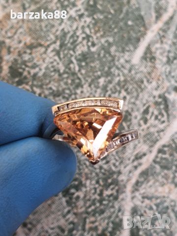 Красив сребърен пръстен с Циркони, снимка 2 - Пръстени - 45300606
