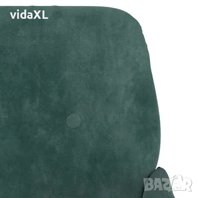 vidaXL Кресло, тъмнозелено, 62x79x79 см, кадифе（SKU:351406）, снимка 4 - Столове - 48815499