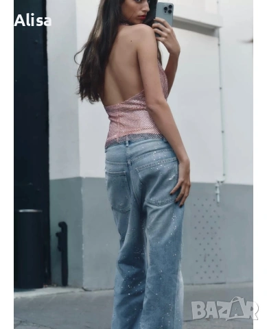 Официален топ на Зара с камъни, снимка 5 - Корсети, бюстиета, топове - 54034332