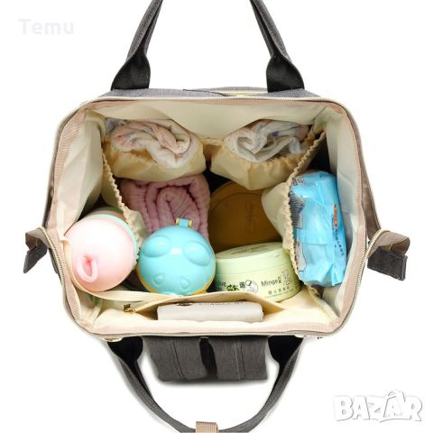 Детска раница-чанта за аксесоари с многофункционална използваемост / Цвят: Сиво, снимка 4 - Кенгура и ранички - 45688535