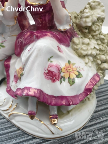 Lippelsdorf GDR Grafenthal статуетка 18см/ГДР Графентал стара немска порцеланова фигура/музиканти, снимка 9 - Статуетки - 51530585