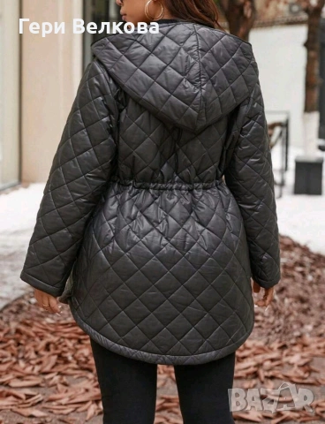 Страхотно ново черно макси яке със силиконова вата, снимка 3 - Якета - 53618277