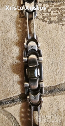 Мъжка сребърна гривна камъни