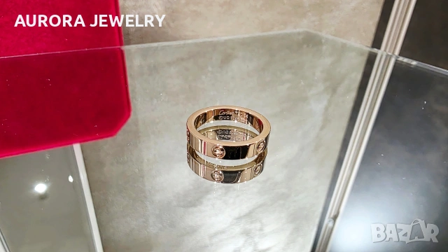 CARTIER Love Band Rose Gold Пръстен, снимка 4 - Пръстени - 53238607