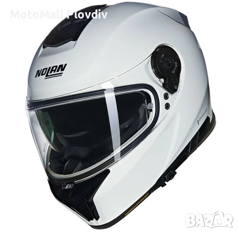 Каска Nolan N80-8 Classico N-Com 305 Metal White – Гланц ECE 22.06, снимка 3 - Аксесоари и консумативи - 51892870