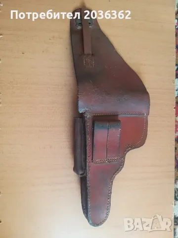 Стар кожен кобур за пистолет,с колан и портупей, снимка 4 - Антикварни и старинни предмети - 49857492