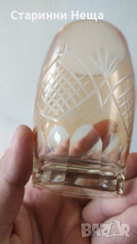 Ретро Винтидж стар цветен кристал стари кристални чаши  стара кристална чаша  , снимка 3 - Антикварни и старинни предмети - 45791198