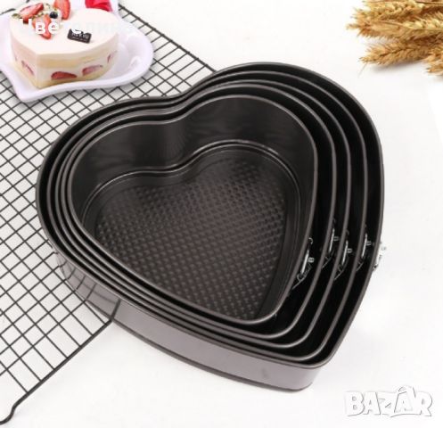Комплект от 6бр метални форми сърце за торта, снимка 3 - Съдове за готвене - 46302478