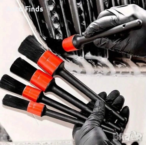 Комплект от 5 броя четки за почистване и детайлинг на автомобил , снимка 5 - Аксесоари и консумативи - 52345877
