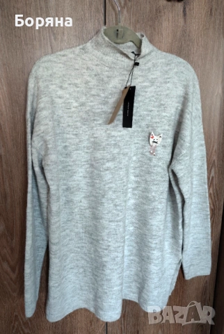 Vero Moda нов с етикет пуловер-поло с брошка, снимка 10 - Блузи с дълъг ръкав и пуловери - 53724693