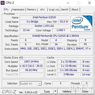 Intel® Pentium® Processor G2020 - 2.90GHz/3MB Cashe/55W/S.1155, снимка 4 - Процесори - 45495241