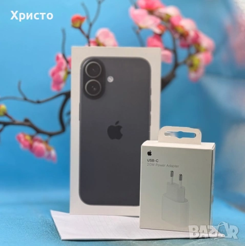 НОВ!!! Apple iPhone 17, 256GB, 5G, Black + подарък оригинален адаптер Apple