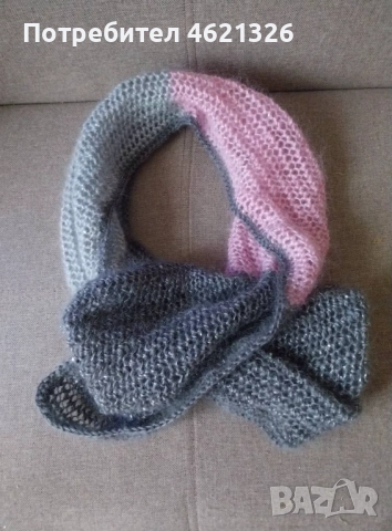 Шал, ажурен, ръчно плетиво, 3 цвята, мохер, пайети, мек и топъл, с подарък огледалце, снимка 10 - Шалове - 52481654