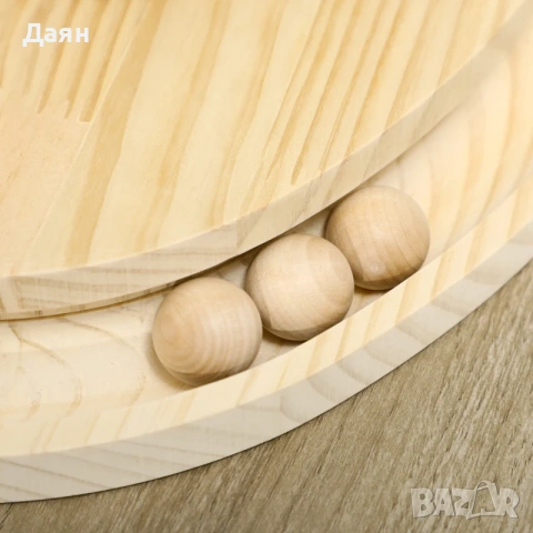 Интерактивна играчка за котки PawHut, драскаща повърхност, овална писта с топчета, борова дървесина, снимка 5 - За котки - 53208896