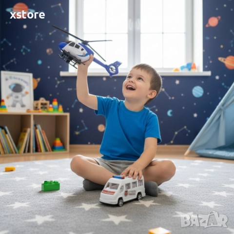 Комплект полицейски хеликоптер и бус S.W.A.T., снимка 4 - Влакчета, самолети, хеликоптери - 52739115