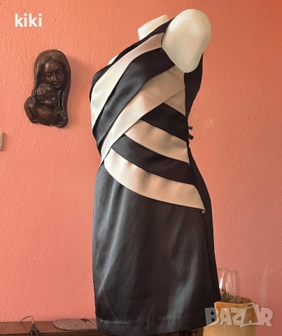 Look L Черна сатенена рокля , снимка 3 - Рокли - 53814169